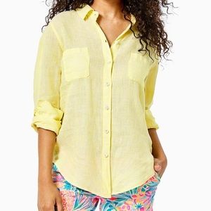 Seaview button down- Lilly Pulitzer- Yellow